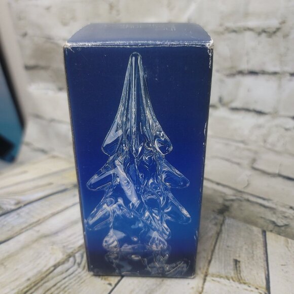 6.25" The Tuscany Crystal Clear Art Glass Christmas Tree VTG Solid Twisted - Picture 7 of 7